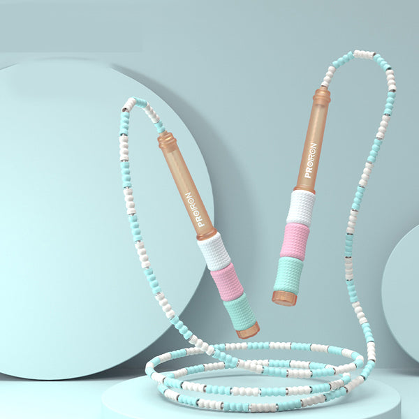PROIRON Miękka skakanka z koralikami Marshmallow | Przyjazna dla początkujących | Regulowana 2,8 m