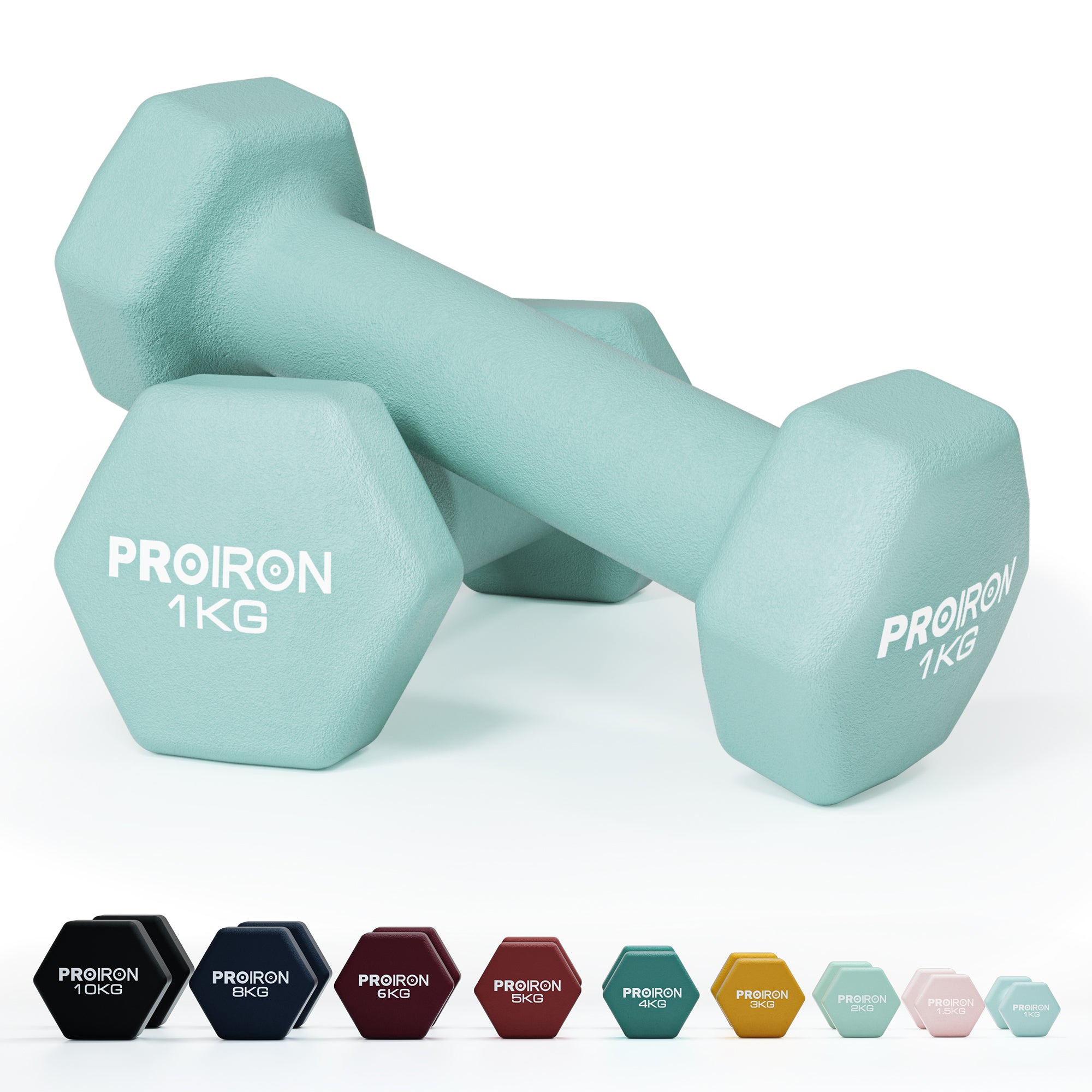 PROIRON Neoprene Dumbbell Pairs (1kg, 1.5kg, 2kg) | Yoga & Aerobics | Warsaw Stock