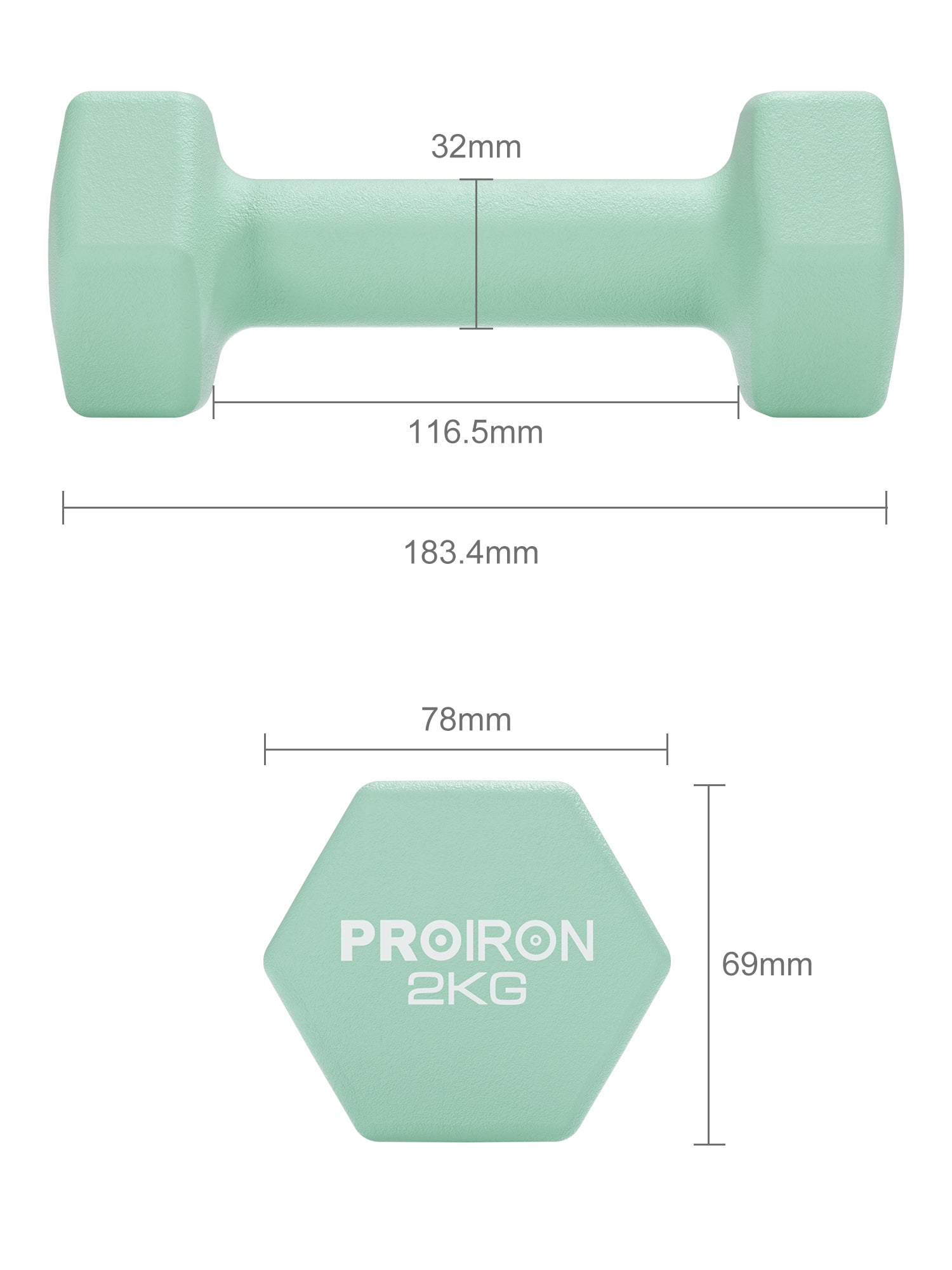 PROIRON Neoprene Dumbbell Pairs (1kg, 1.5kg, 2kg) | Yoga & Aerobics | Warsaw Stock