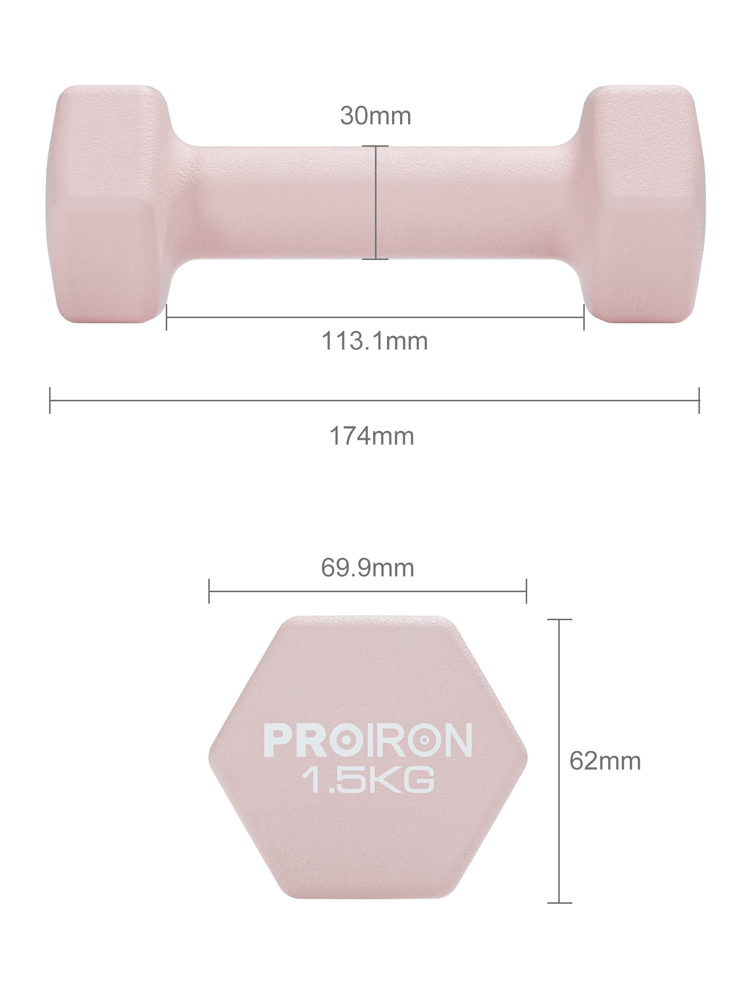 PROIRON Neoprene Dumbbell Pairs (1kg, 1.5kg, 2kg) | Yoga & Aerobics | Warsaw Stock