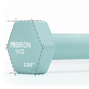 PROIRON Neoprene Dumbbell Pairs (1kg, 1.5kg, 2kg) | Yoga & Aerobics | Warsaw Stock