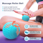 Blue PROIRON massage ball construction and leg massage example