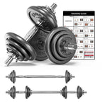 PROIRON Cast Iron Adjustable Dumbbell Set (20kg, 30kg) | Solid Steel | Warsaw Stock