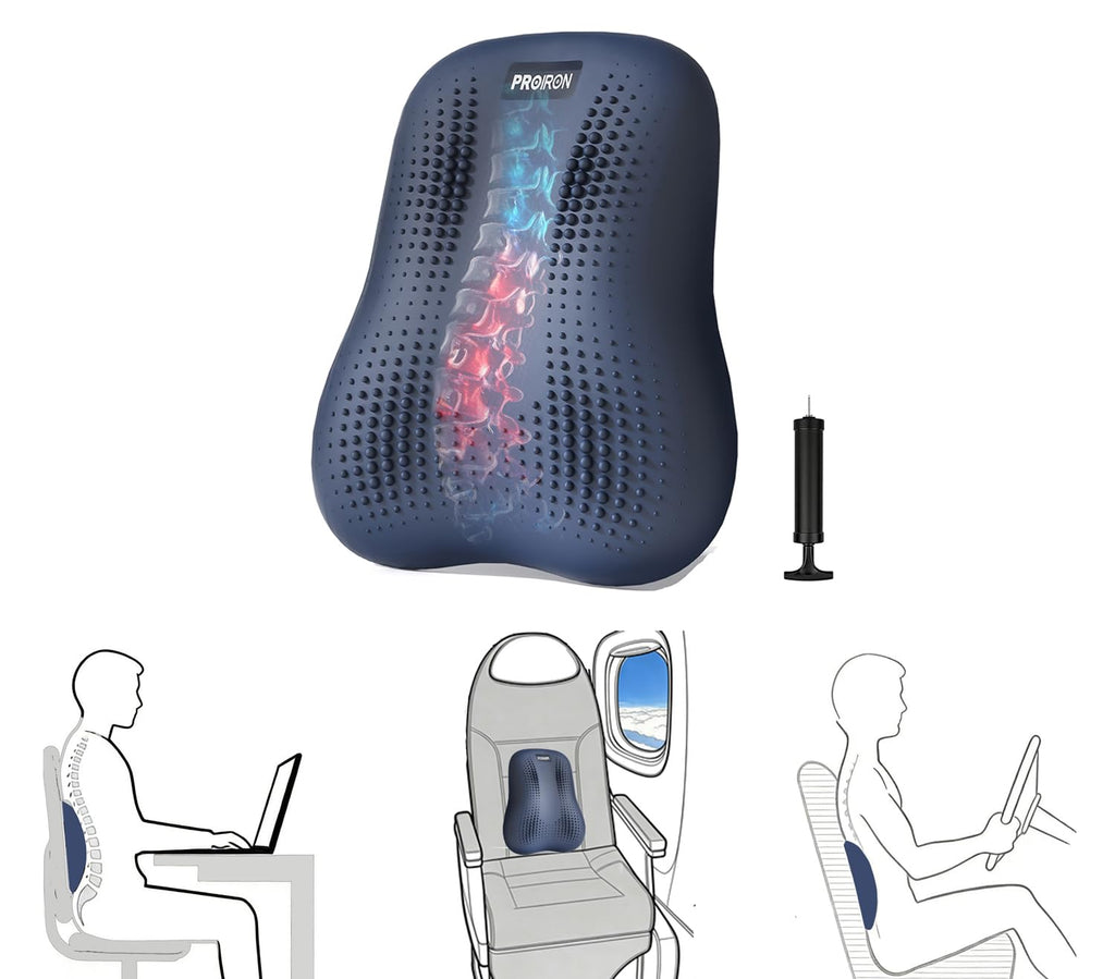 PROIRON Hamber Cushion | Inteligentne podparcie lędźwiowe z poduszką powietrzną dla ulgi w bólu pleców