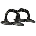 Pair of black PROIRON push-up bars with steel frames and foam grips