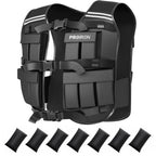 Black PROIRON 20 kg adjustable weighted vest with removable weight bags