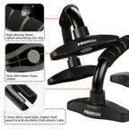 PROIRON push-up bar foam grip, TPR base and steel tube details