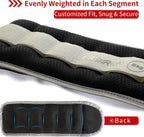 Black PROIRON wrist and ankle weights, 2 kg each: Segmented compartments and fastening strap