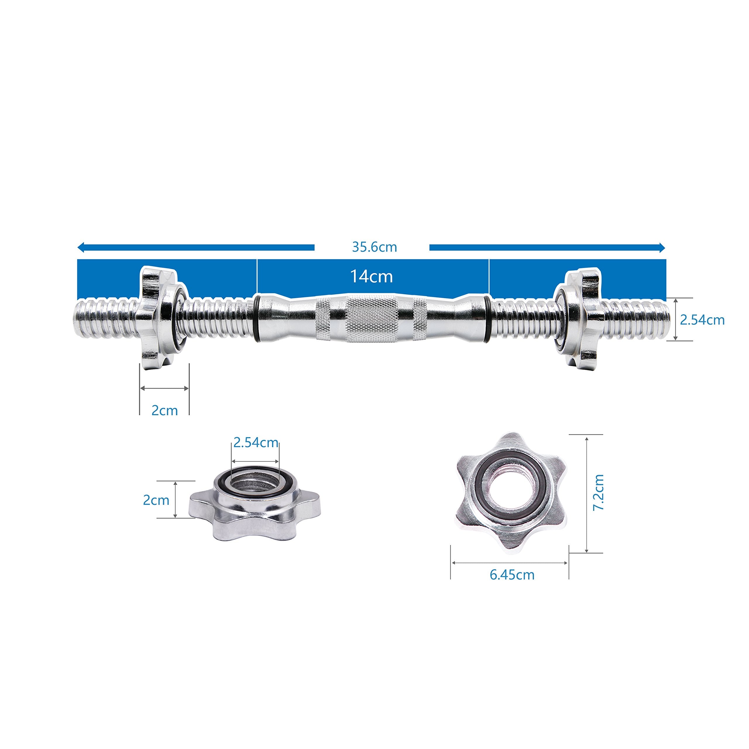 PROIRON 35cm Spinlock Dumbbell Bars | 2pcs | 1"/Ø25mm | Warsaw Stock