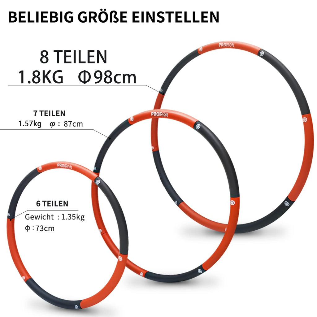 Black and red hoop assembly sizes and section weights