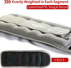 Grey PROIRON wrist and ankle weights, 1.5 kg each: Segmented compartments and fastening strap