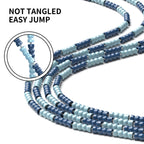 Blue segmented beaded jump rope construction