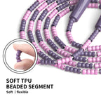 Flexible TPU beads on the pink and purple PROIRON jump rope