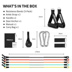 PROIRON Resistance Band Set - 5 Professional Tubes (100 lbs Total) with Handles & Door Anchor