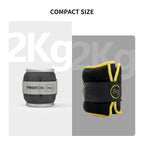 Black PROIRON wrist and ankle weights, 2 kg each: Compact 2 kg weight design