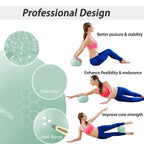 PROIRON 25cm green Pilates ball – Textured surface and exercise examples