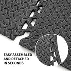 PROIRON 2cm Thick Puzzle Gym Mat, High-Density EVA Foam Flooring, 61x61cm (6 Pieces, 2.16m²), Black