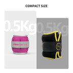 Pink PROIRON wrist and ankle weights, 0.5 kg each: Compact 0.5 kg weight design