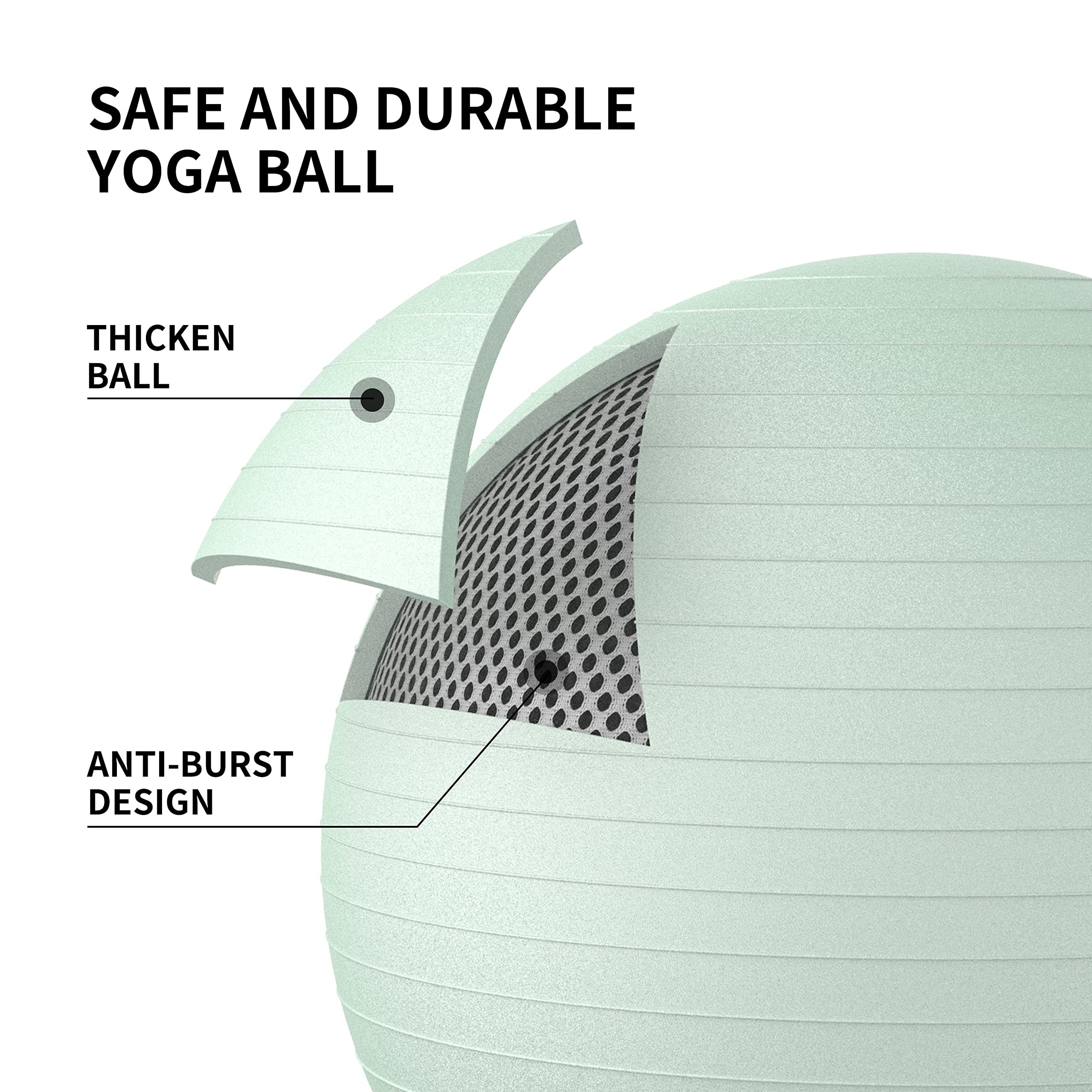 PROIRON Anti-Burst Yoga Ball - Professional Fitness & Stability Ball (55/65/75cm)