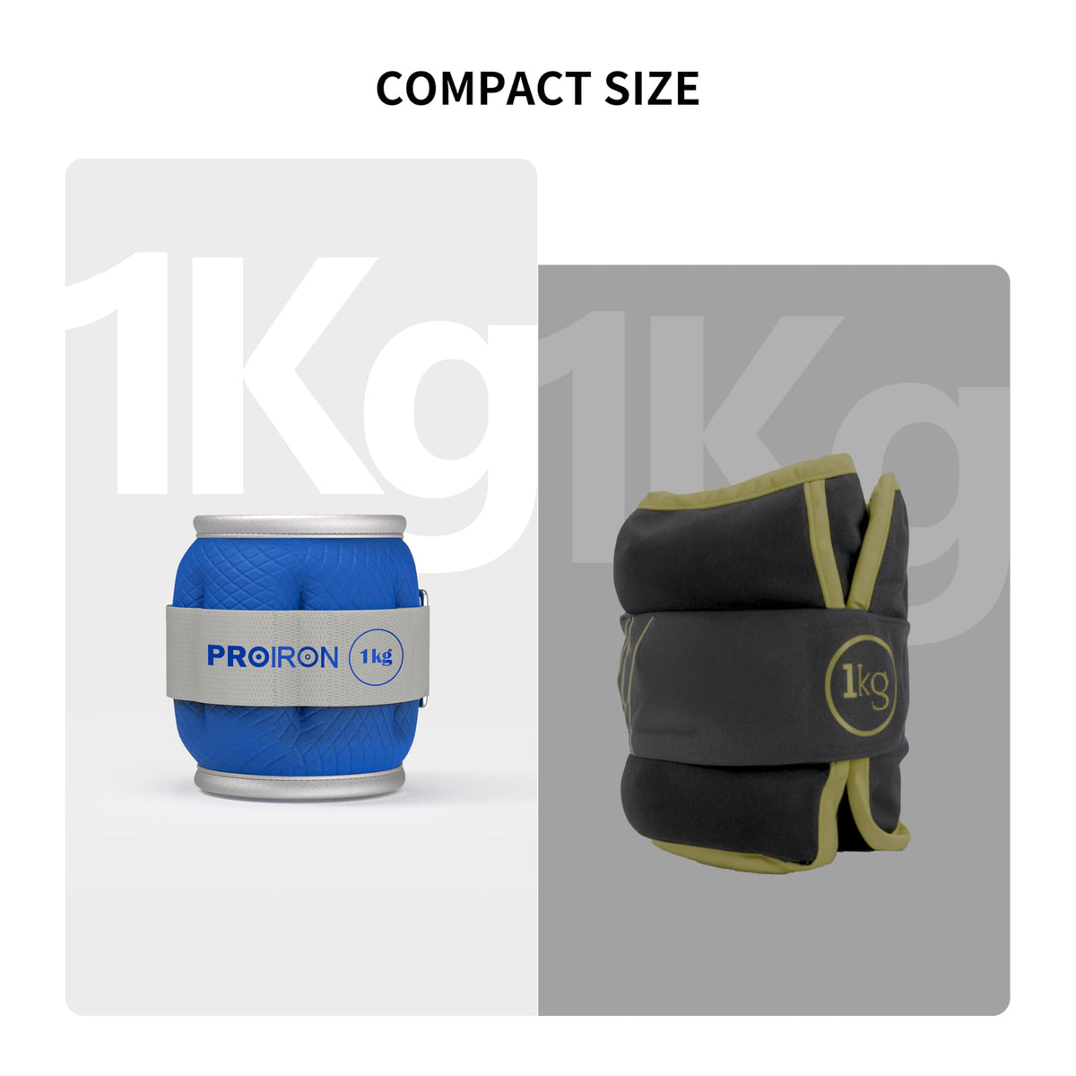 Blue PROIRON wrist and ankle weights, 1 kg each: Compact 1 kg weight design