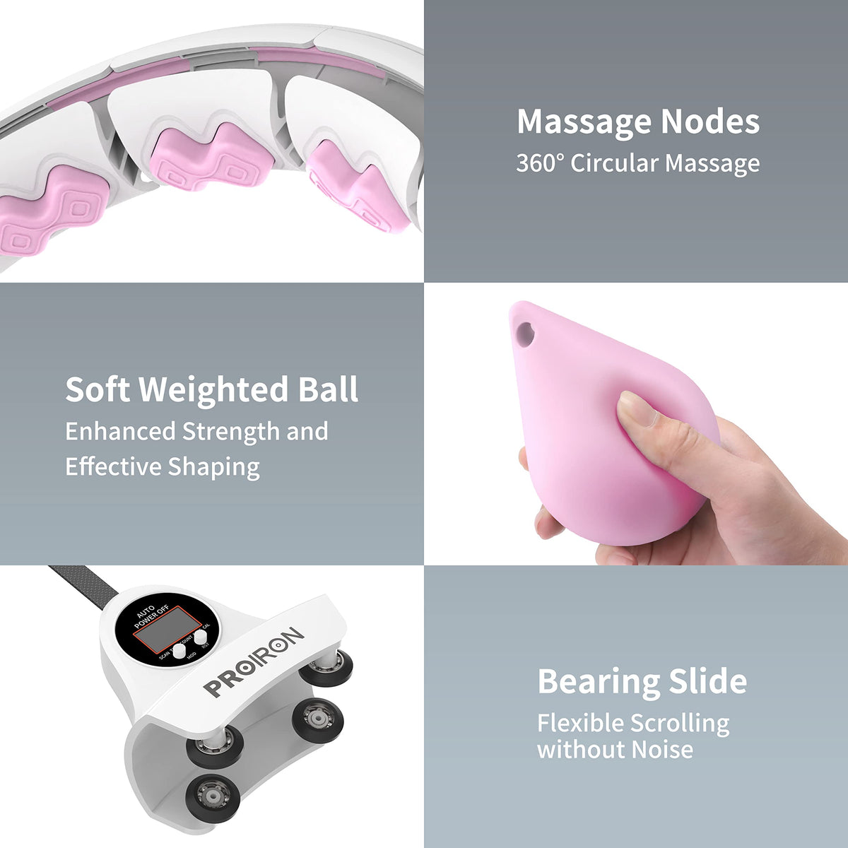 PROIRON counting hoop contact points, weighted ball and sliding mechanism