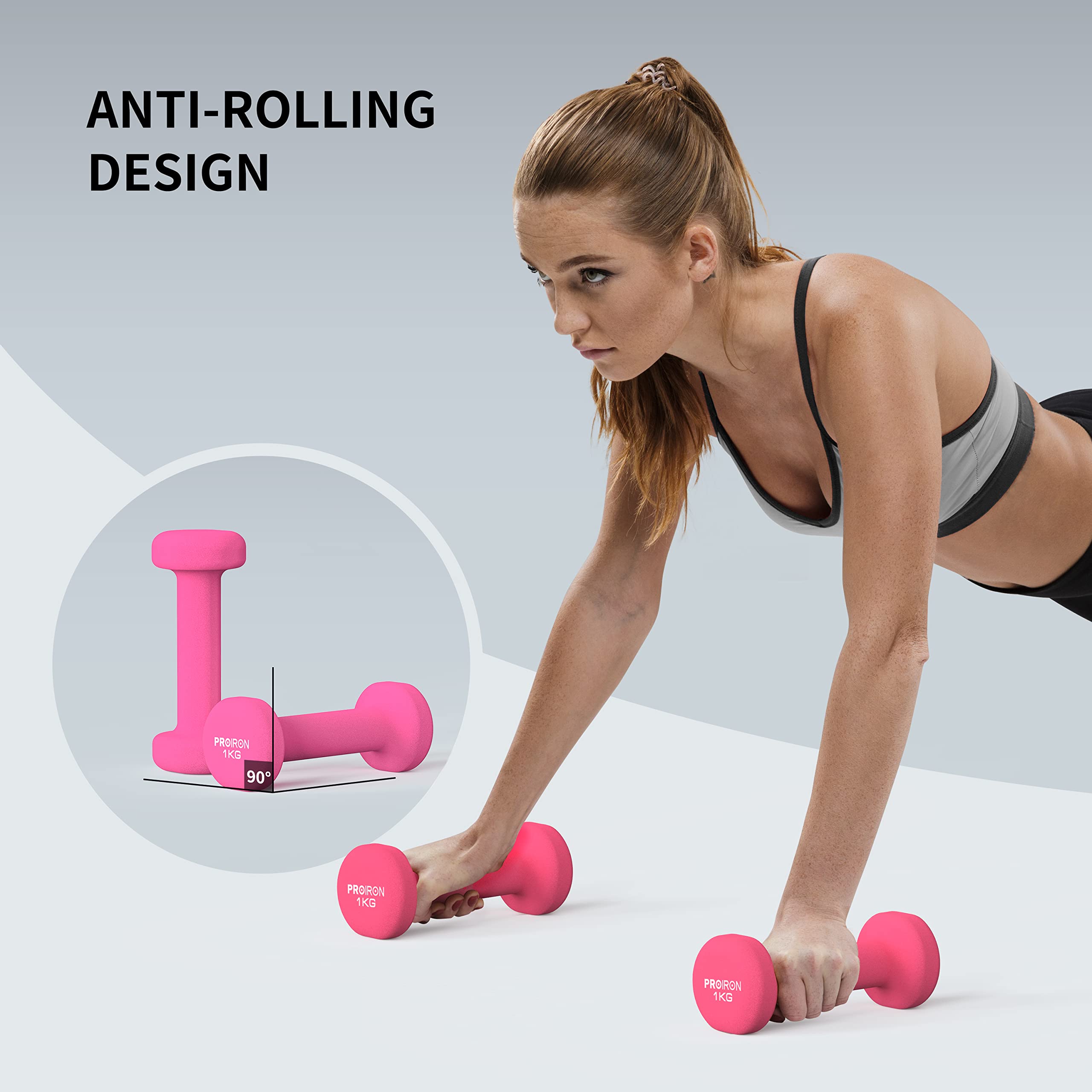 PROIRON Neoprene Dumbbell 1-10kg | Anti-Roll | Warsaw Stock