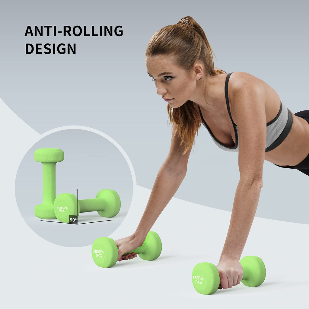 PROIRON Neoprene Dumbbell 1-10kg | Anti-Roll | Warsaw Stock