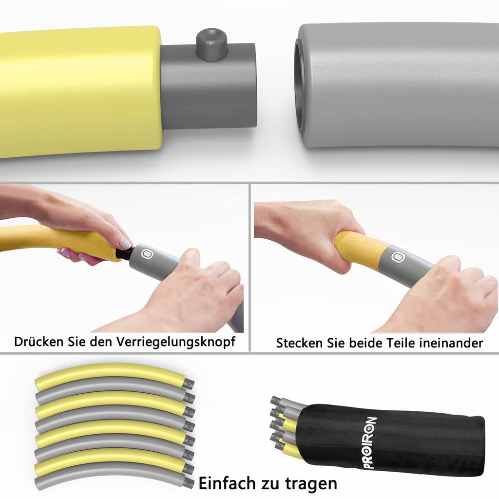 Yellow and grey hoop locking connections and carrying bag