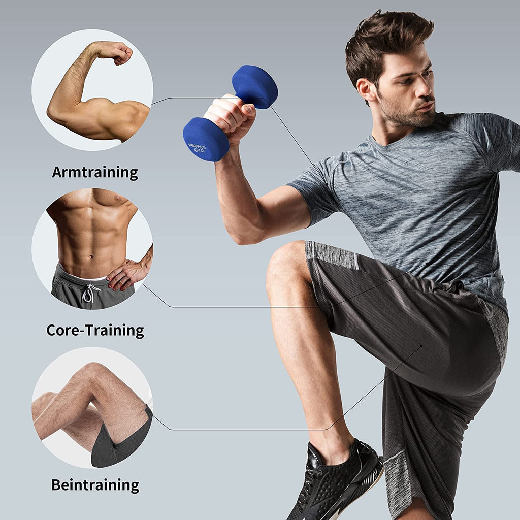 PROIRON Neoprene Dumbbell 1-10kg | Anti-Roll | Warsaw Stock