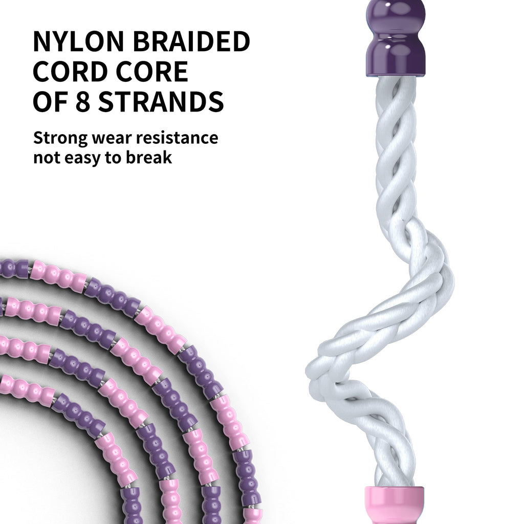 Nylon inner cord of the pink and purple PROIRON beaded jump rope