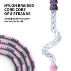 Nylon inner cord of the pink and purple PROIRON beaded jump rope