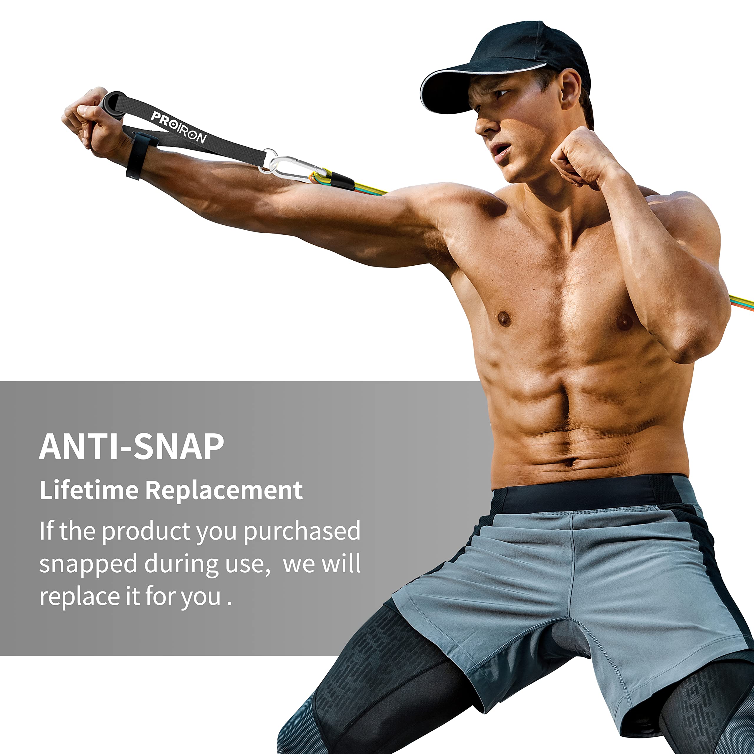PROIRON Resistance Band Set - 5 Professional Tubes (100 lbs Total) with Handles & Door Anchor