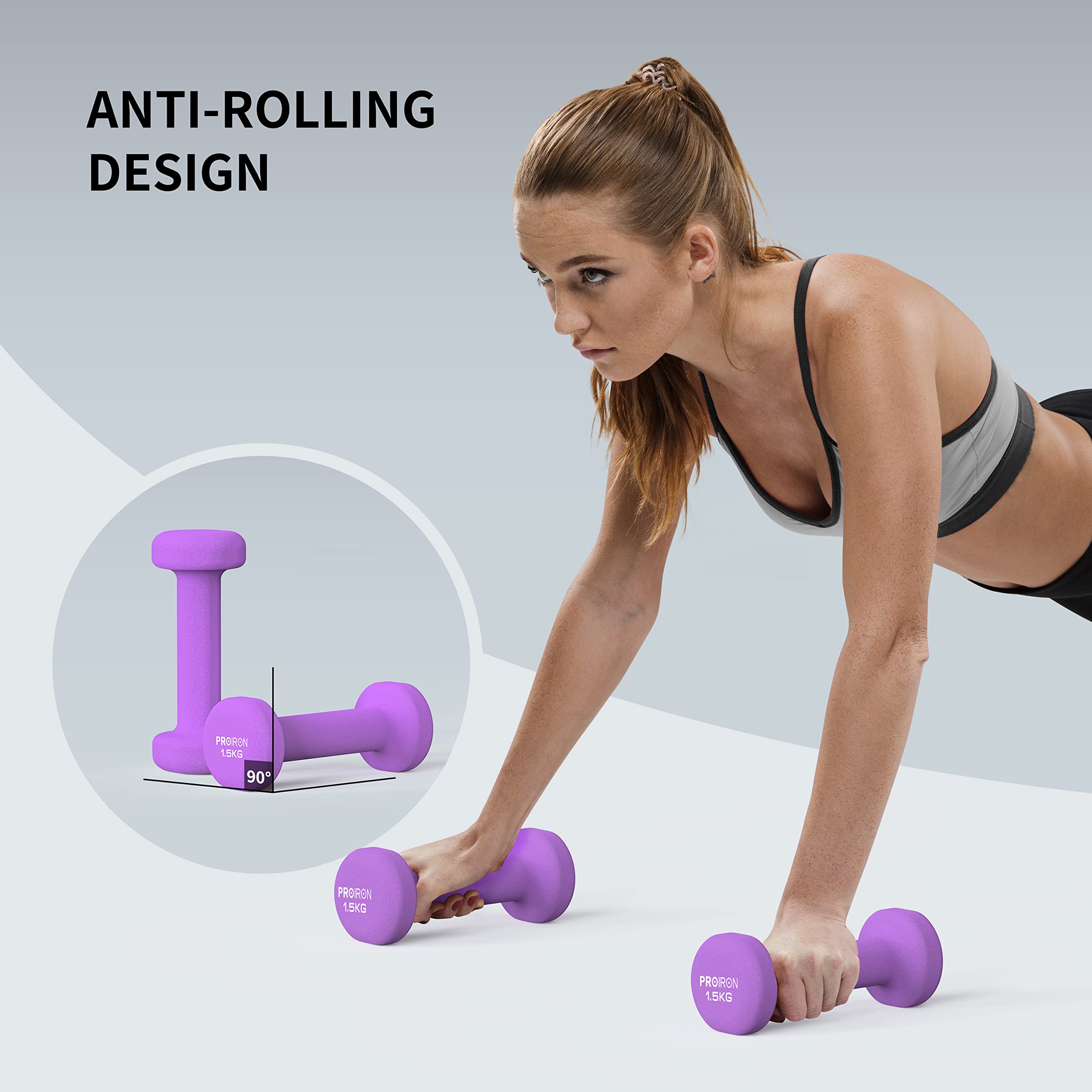 PROIRON Neoprene Dumbbell 1-10kg | Anti-Roll | Warsaw Stock
