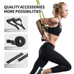 PROIRON Resistance Band Set - 5 Professional Tubes (100 lbs Total) with Handles & Door Anchor