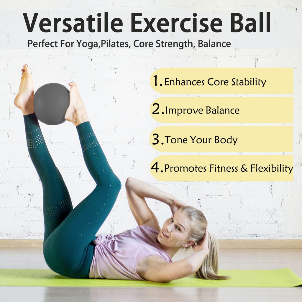 PROIRON 25cm black Pilates ball – Balance and core exercise demonstration
