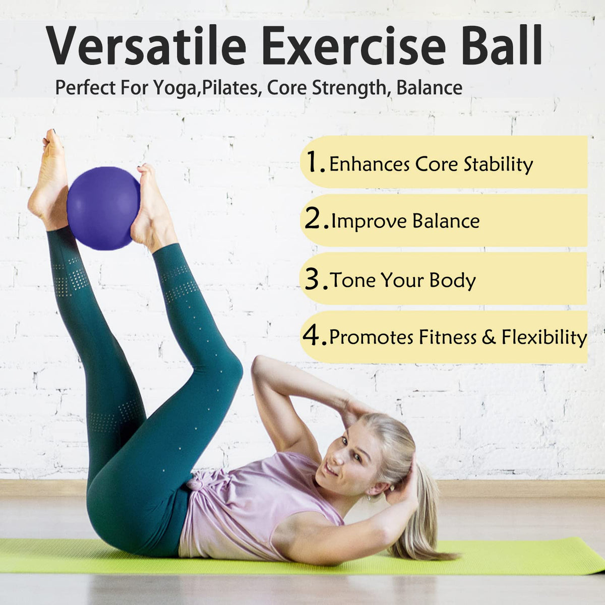 PROIRON 25cm purple Pilates ball – Balance and core exercise demonstration