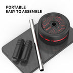 Disassembled PROIRON ab roller wheel, steel axle and foam handles