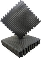 PROIRON 2cm Thick Puzzle Gym Mat, High-Density EVA Foam Flooring, 61x61cm (6 Pieces, 2.16m²), Black