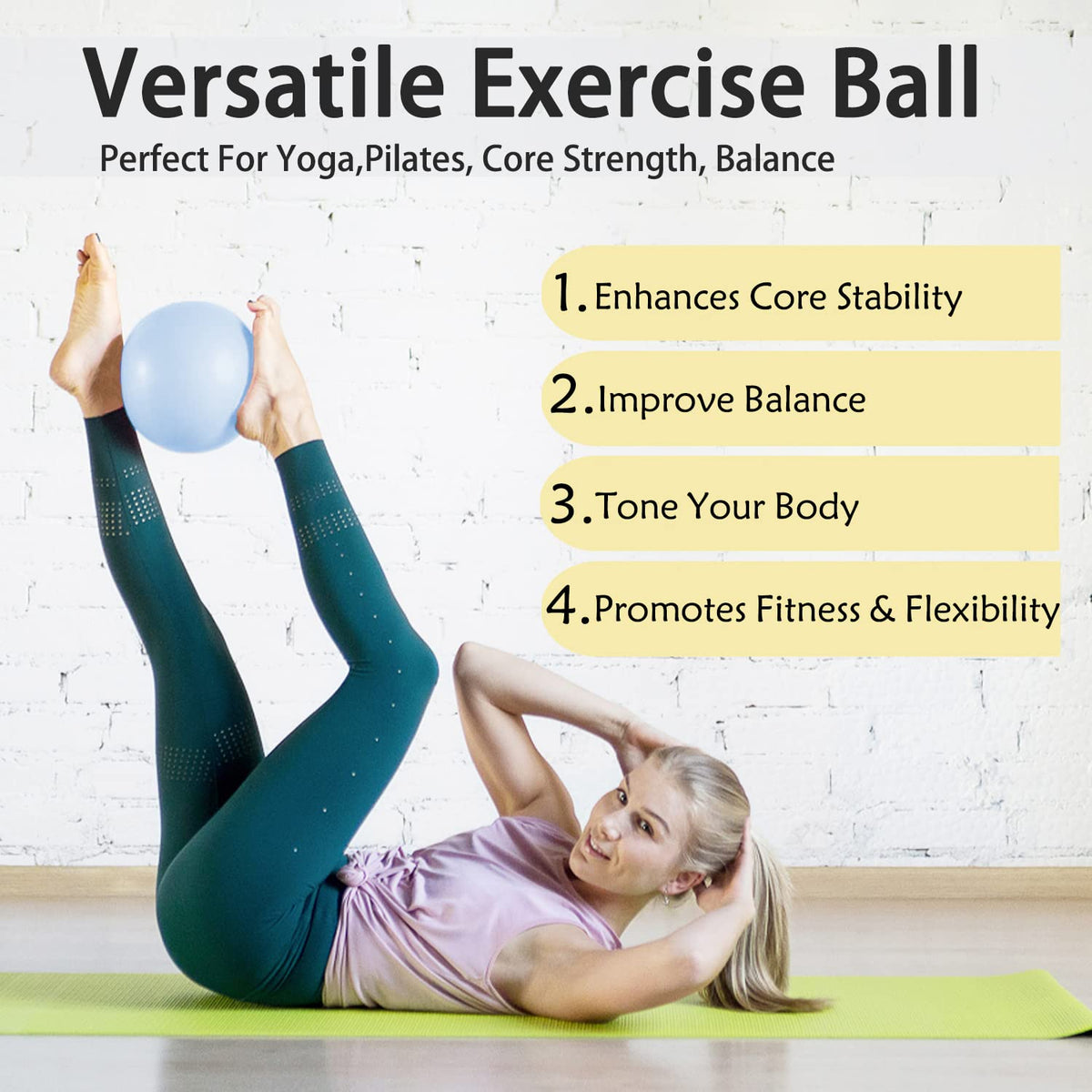 PROIRON 25cm blue Pilates ball – Balance and core exercise demonstration