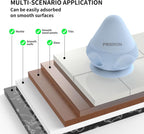 Blue PROIRON massage ball with suction base and examples of smooth mounting surfaces
