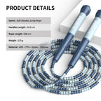 Blue PROIRON jump rope specifications: 2.8 m rope, 18.5 cm handles and 120 g weight