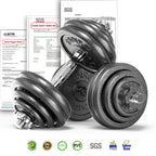 PROIRON Cast Iron Adjustable Dumbbell Set (20kg, 30kg) | Solid Steel | Warsaw Stock