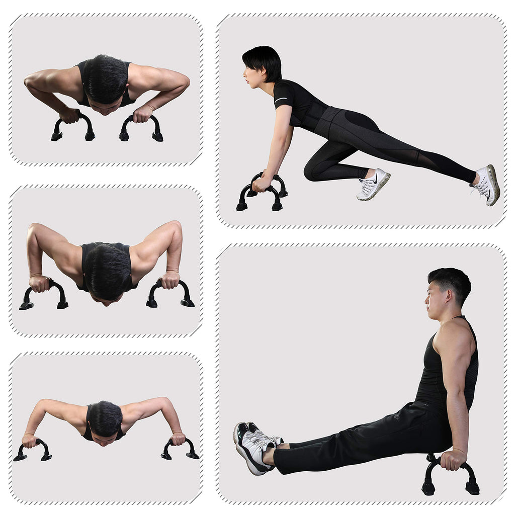 Examples of bodyweight exercises using the PROIRON push-up stands
