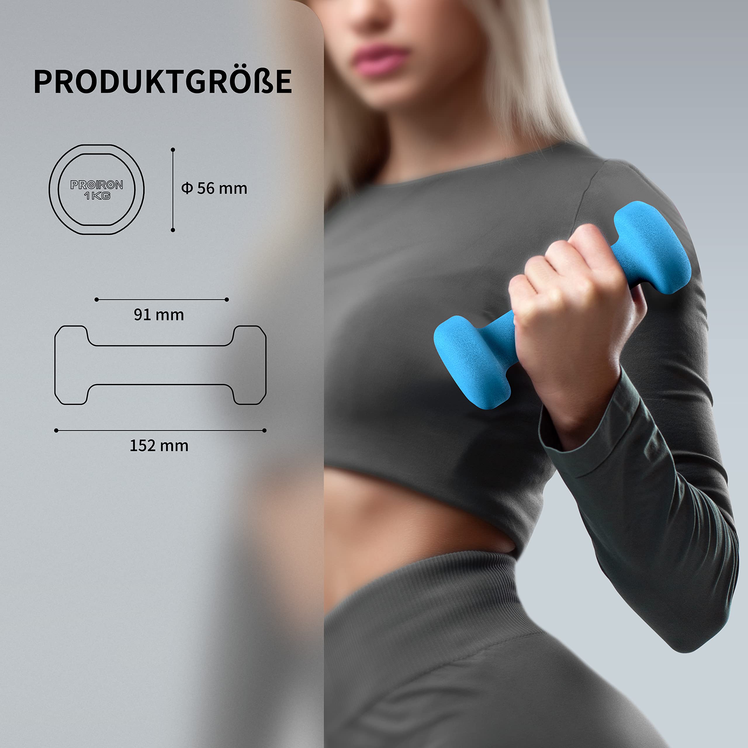 PROIRON Neoprene Dumbbell 1-10kg | Anti-Roll | Warsaw Stock