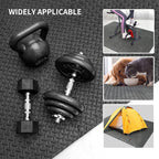 PROIRON 2cm Thick Puzzle Gym Mat, High-Density EVA Foam Flooring, 61x61cm (6 Pieces, 2.16m²), Black