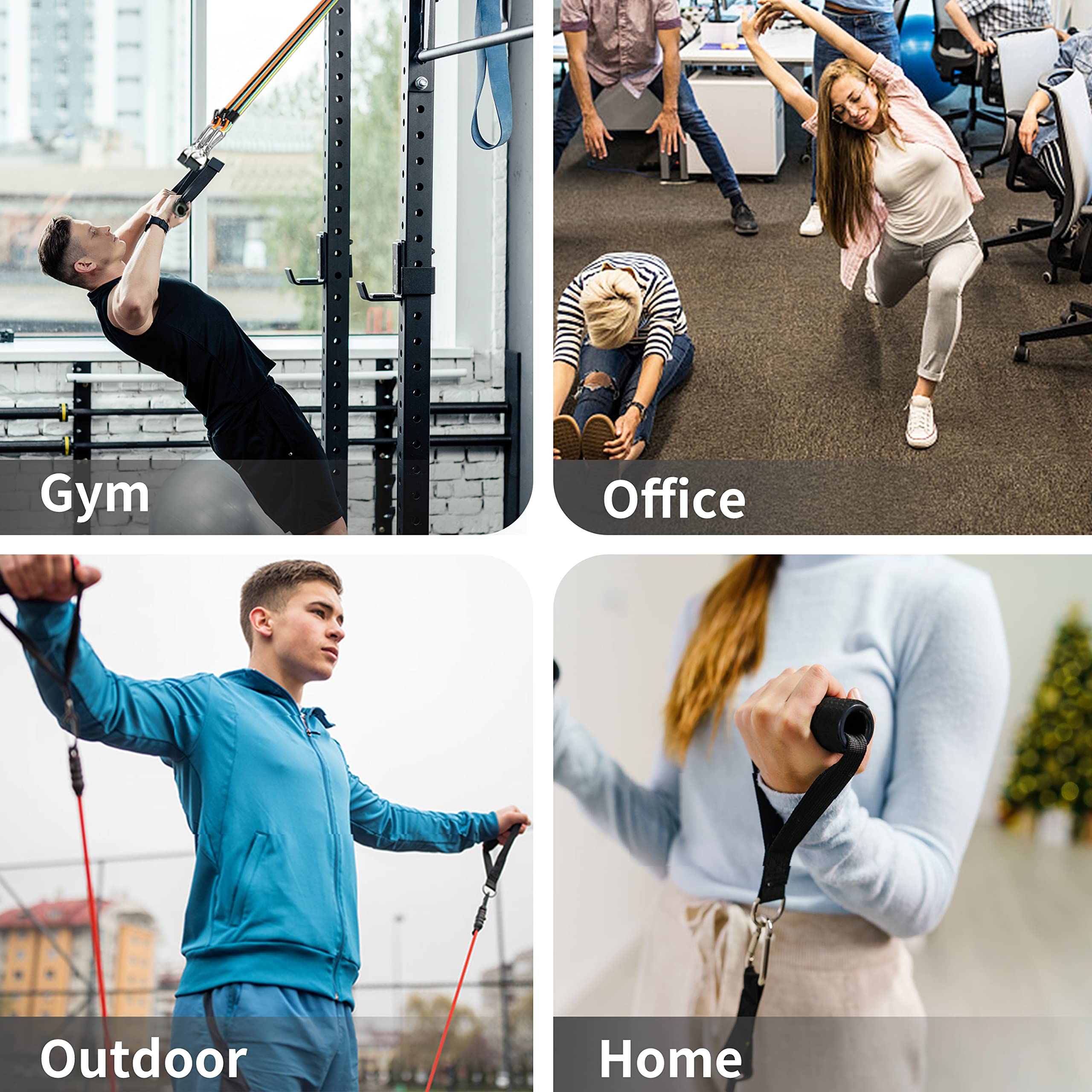 PROIRON Resistance Band Set - 5 Professional Tubes (100 lbs Total) with Handles & Door Anchor