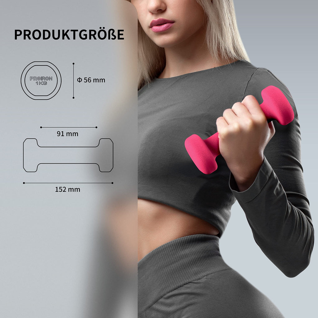 PROIRON Neoprene Dumbbell 1-10kg | Anti-Roll | Warsaw Stock