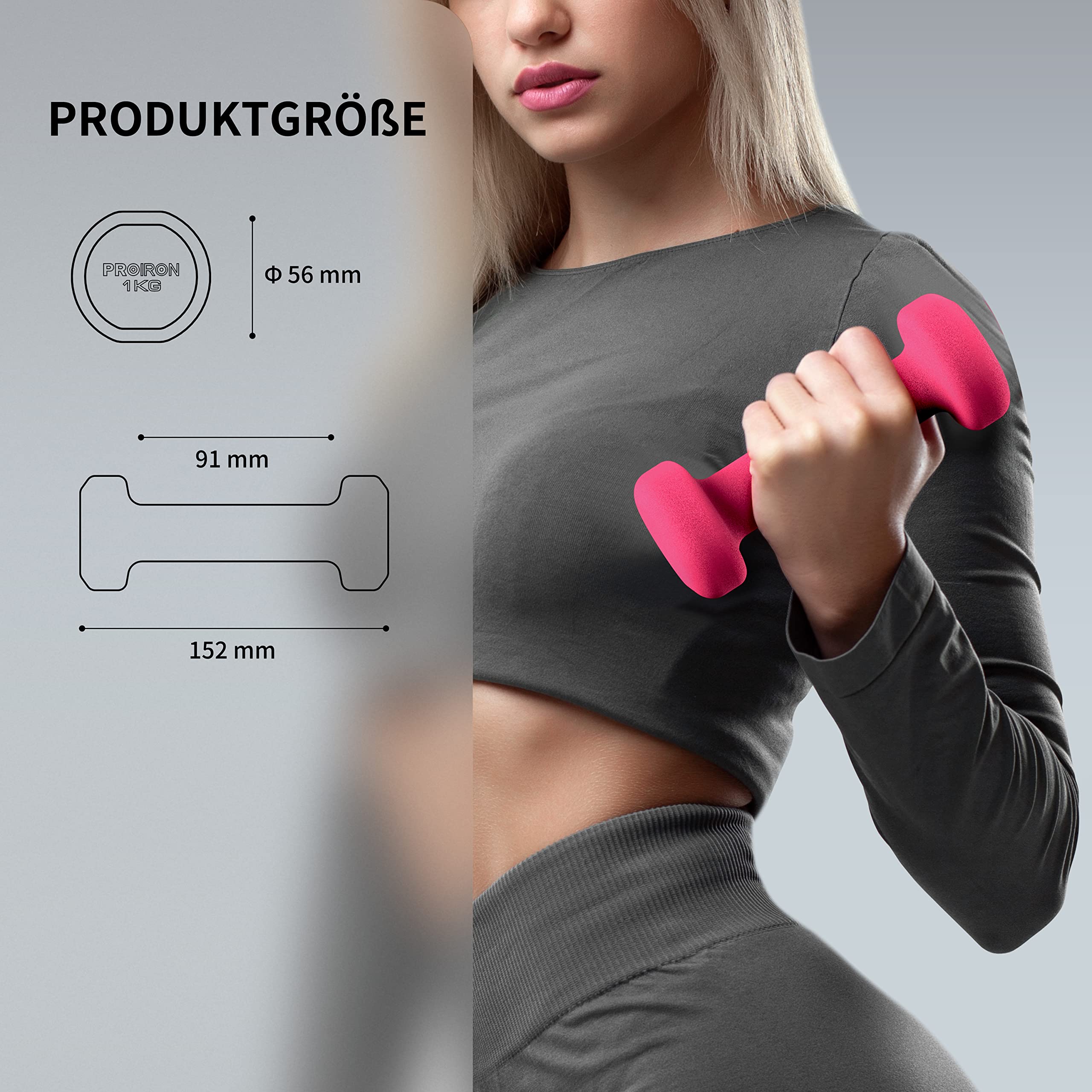 PROIRON Neoprene Dumbbell 1-10kg | Anti-Roll | Warsaw Stock
