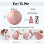 PROIRON 25cm pink Pilates ball – 25cm ball dimensions and inflation instructions