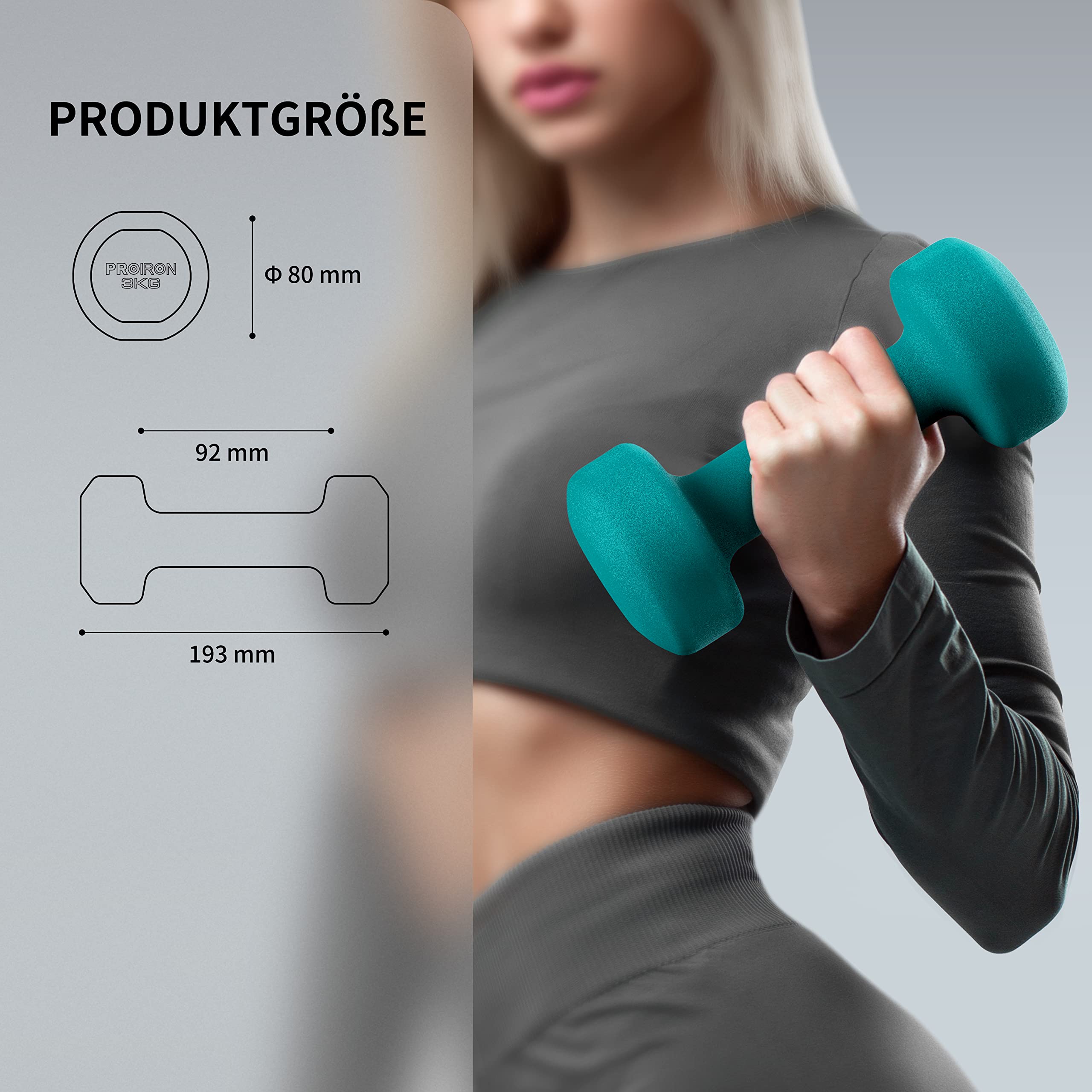 PROIRON Neoprene Dumbbell 1-10kg | Anti-Roll | Warsaw Stock